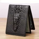 Men's Crocodile Pattern Short Wallet Cool Slim Wallet Multiple Card Slots Purse Card Holder Horizontal Wallet Gift For Men