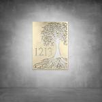 House Number D01 - 500 X 700 Matt Silver Warm White