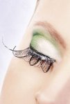 Black Silver Feather Eyelashes