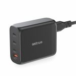 Astrum Pro PD140 Wall Charger With Ultra-fast PD100W Travel Wall Charger 3X Usb-c 1X Usb-a QC15W Gan Technology Charge Simultane
