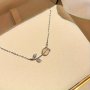 Delicate Elegant Tulip Pendant Necklace Clavicle Chain Female Daily Wear Neck Jewelry Gift