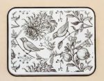 White Enamel Picture Flowers Birds 54X68CM
