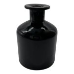 Black Glass Bottle Vase 8X11CM