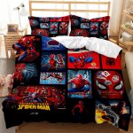 Avengers / Spiderman 3D Printed Double Bed Duvet Cover Set