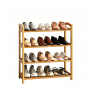 4 Tier Bamboo Shoe Rack 12 Pairs Shoe Storage Shelf Organizer Space Saving