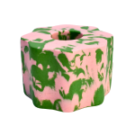 Eco-resin Mottled Curvy Candle Holder - Green & Pink