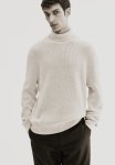 Regular Fit Polo-neck Jumper - Light Beige