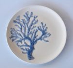 Cream Blue Coral Patterned Platter – 37CM