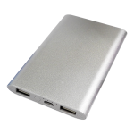 BE0068 - Slim Aluminium 4000 Mah Powerbank Silver Std