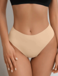 Mid Rise Seamless Thong - Nude - Medium