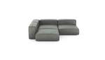 Three Module Corner Sofa - Leather - Light Grey - 241CM X 241CM