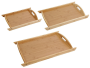 Set Of 3 Bamboo Serving Tray With Cut Out Handles