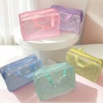 5PCS Set Colorful Printed Frosted Waterproof Zipper Storage Bags - Lightweight & Washable Perfect For Travel & Organization