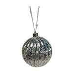 ABJ450030-3 Bauble With Sugar Snow 8CM - Silver