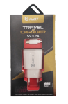 Geeko Smart+ USB Travel Charger With Type-c Cable Silver white