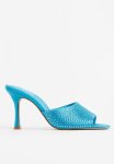 Rhinestone-embellished Mules - Turquoise