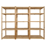 3 Bay Diy Wooden Shelving With 5 Levels Of Shelves 2.4M High - 600MM Deep
