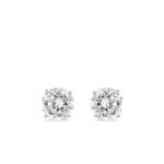 Sterling Silver Cubic Zirconia Round Classic Stud Earrings