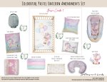 Cot Duvet Bedding Colourful Pastel Unicorn Amendments Set