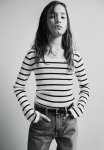 Rib-knit Jumper - White & Stripe