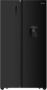 Hisense 512L Side By Side Frost Free Fridge/freezer With Water Dispenser Black Glass