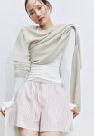 2 Pack Cotton Poplin Pyjama Shorts - Light Dusty Pink Striped