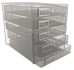 M750S Wire Mesh Metal 5-DRAWER Filing System - Silver