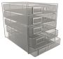 Wire Mesh Range - M750S Filing System 5 Drawer Silver