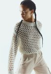 Oversized Pointelle-knit Jumper - White