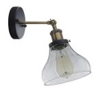 Pendant Antique Brass Wall Bracket With Clear Glass And Adjustable Arm