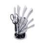 Stainless Steel Kitchen Chef Knives Set With Acrylic Stand - 9 Piece