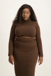 Kora Poloneck Cropped Top - Pinecone - XL