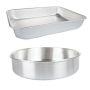 Nihao-kitchen Aluminium Baking Pan - Set Of 2 - Rectangle/round