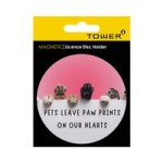 Pets Leave Paw Prints - Magnetic License Disc Holder
