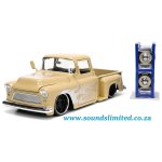 Jada Toys Jada 1 24 Just Trucks 1955 Chevy Stepside Pickup Truck Tan With White & Silver Flames & Extra Wheels - 34024