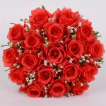 1PC-18 Heads Rose Simulation Bouquet Restaurant Home Living Room Decorations Plastic Ornaments Simulation Rose Mother's Day Gift