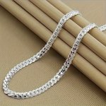 1PC Silvery Chain Necklace Men's Fashion Jewelry Gift