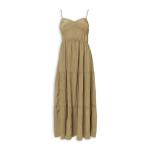 Khaki Crushed Tiered Maxi Dress