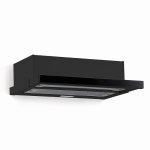 Semi Integrated Black Telescopic Slide Out Extractor Fan – 60CM