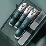 4 Pcs set Nail Clippers Fingernail And Toenail Clippers Large Nail Clippers Nail Tools Nail File Home Travel Nail Set Dark Green