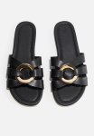 Intertwined-strap Sandals - Black