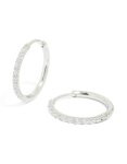 Surgical Steel Cubic Zirconia Classic Hoop Earrings 12 Mm