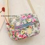 Vintage Flower Pattern Shoulder Bag Classic Zipper Crossbody Bag Women's All-Match Phone Bag