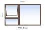 Aluminium Window Top Hung 1 Vent PT159 Ibuild Bronze W1500MM X H900MM