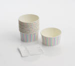 180ML Vintage Multicolour Tub & Spoon - 10PK