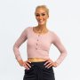 Ribbed Long Sleeve Crop Top Dust Pink - L