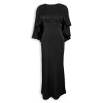 Black Satin Cape Dress