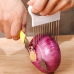 1PC Onion Slicer Holder Onion Holder For Slicing Stainless Steel Onion Slicer Cutter Lemon Holder Slicer Creative Onion Slicer H
