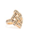 Goldair Gold Diamante Knot Statement Ring - M l