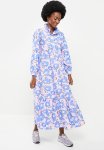 High Collar Maxi Dress - Blue
